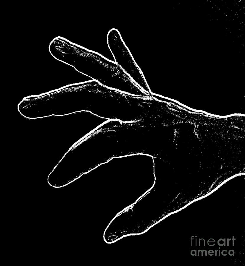 Hand Fingers Black White Art No.3 Digital Art by Drinka Mercep | Fine ...