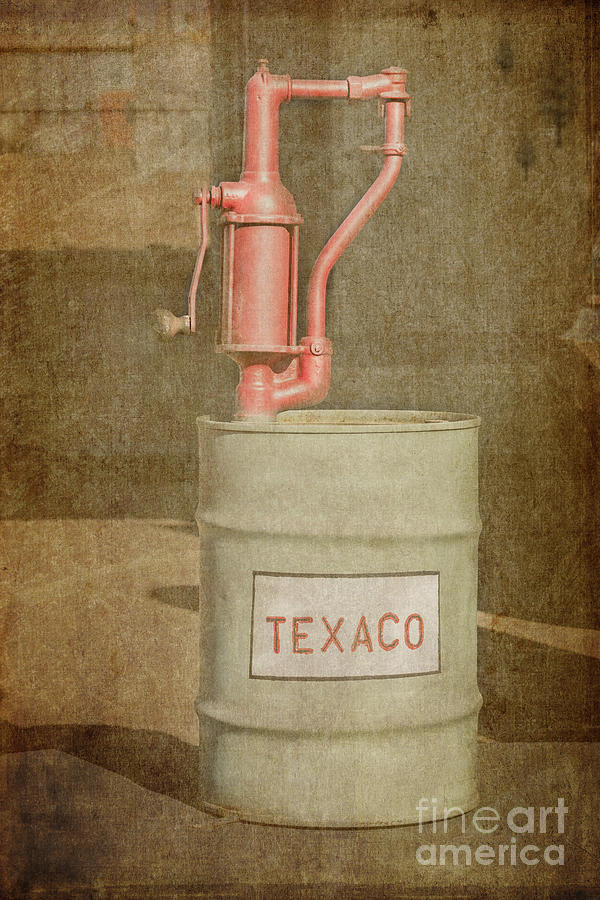 Vintage Photograph - Hand-Crank Oil Pump by Bob and Nancy Kendrick