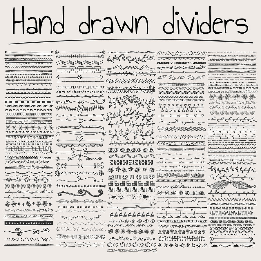 Hand drawn dividers Drawing by Calvindexter