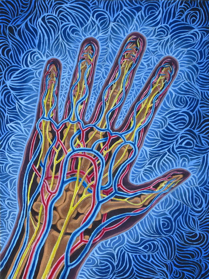 Hand Painting - Hand by Helena Martin