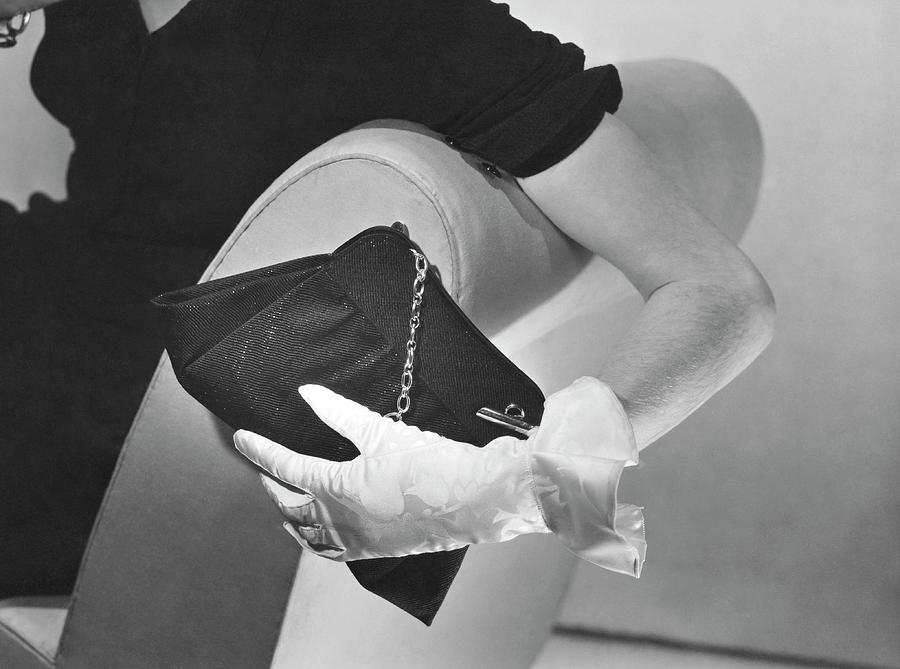 Hand Of A Model Wearing Moire Gloves Photograph by Horst P. Horst
