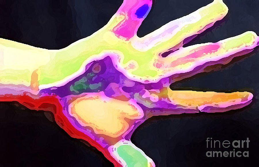 Hand Of Many Colors Mixed Media by Susan Stevenson