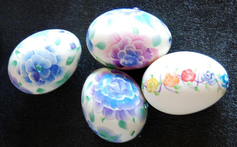 Hand Painted Eggs Painting by Erica Rapp