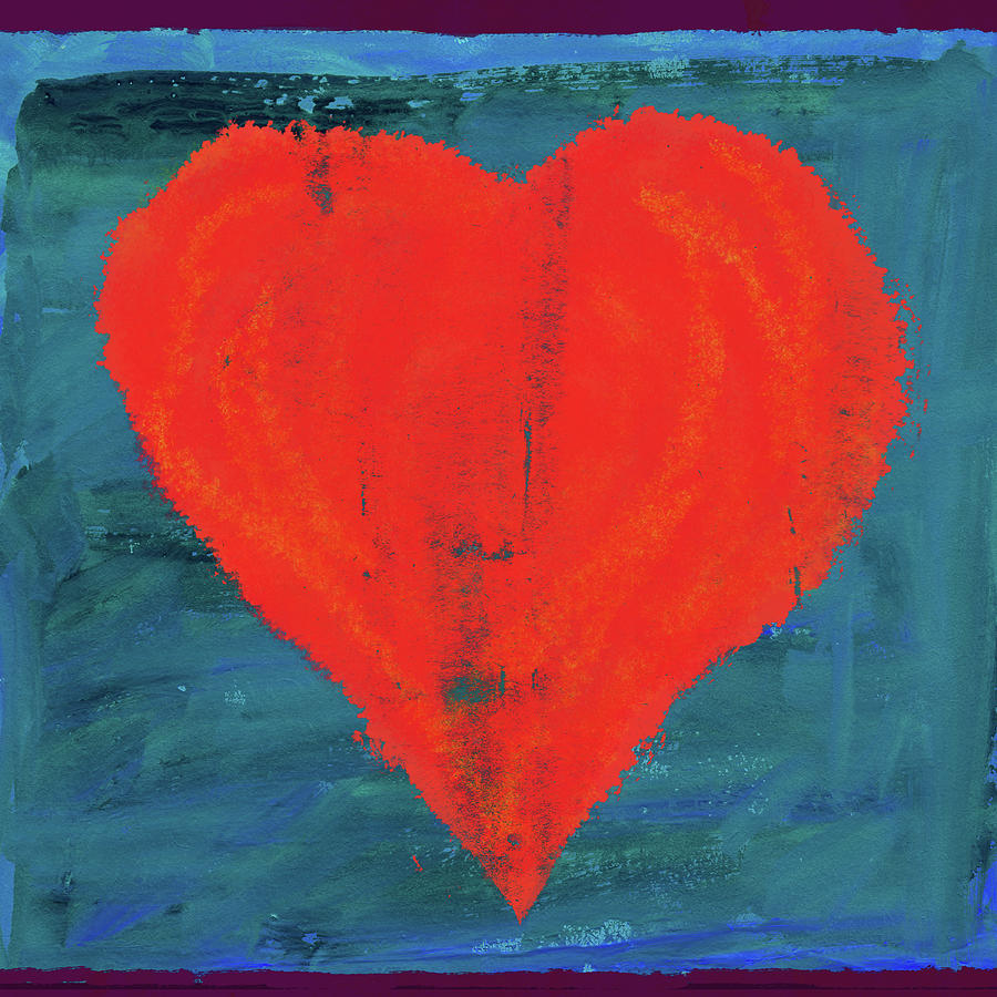 Portland Digital Art - Hand Painted Heart Illustration by Don Bishop