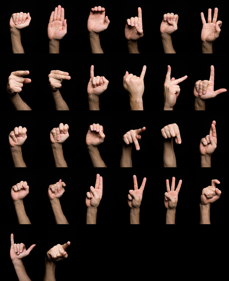 Hand sign language alphabet Photograph by EricFalco