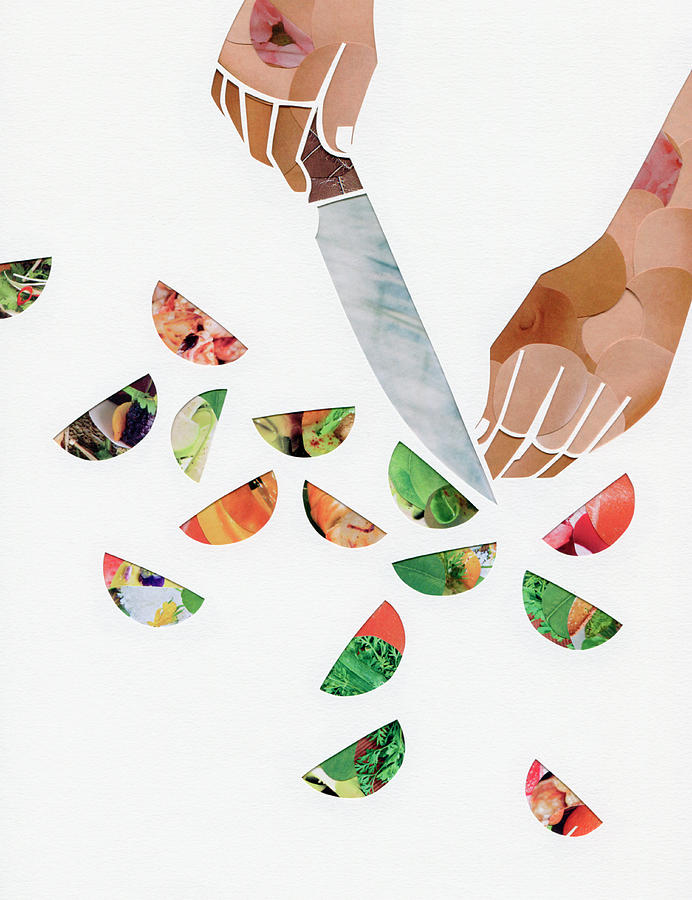 Hand Slicing Food With Sharp Knife Photograph by Ikon Ikon Images