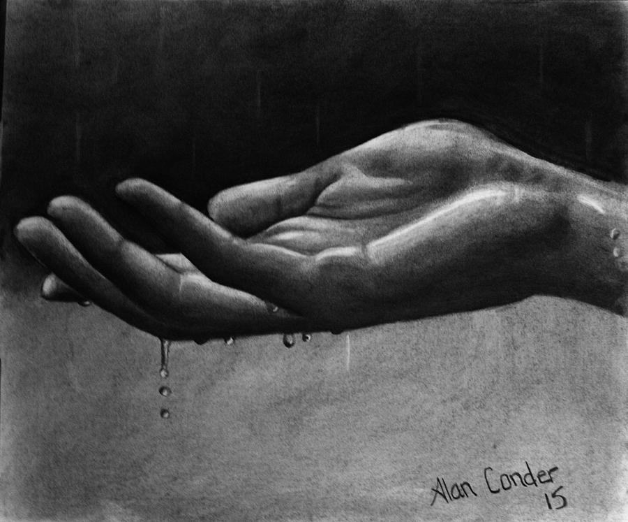 Hand Study #2 Drawing by Alan Conder