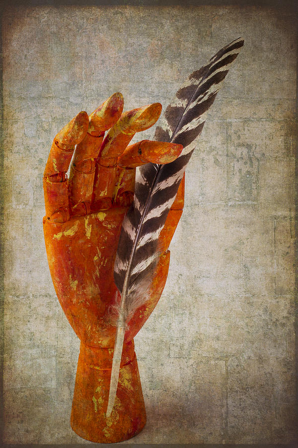 Hand With Feather Photograph by Garry Gay