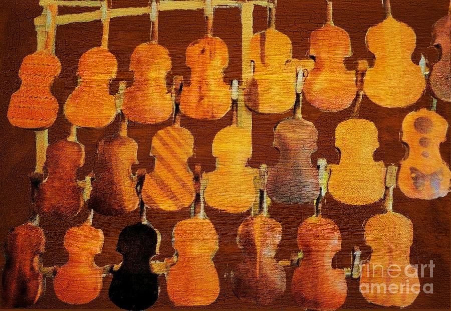 Handcarved Fiddles Photograph by Janette Boyd