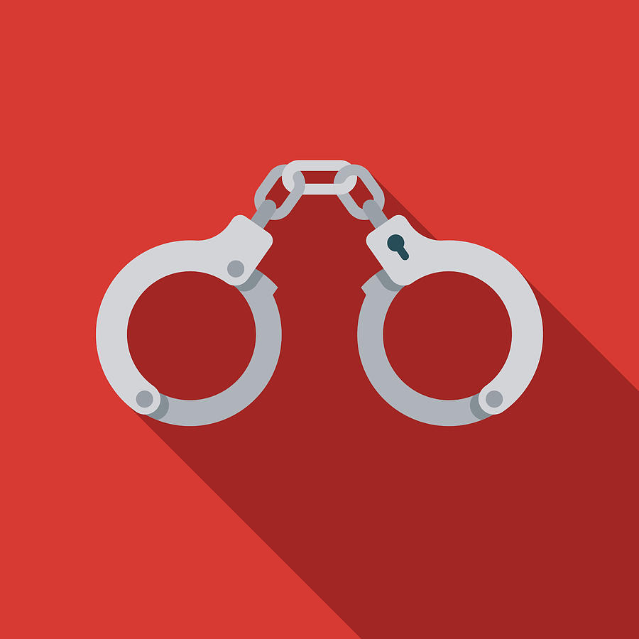 Handcuffs Flat Design Crime & Punishment Icon Drawing by Bortonia