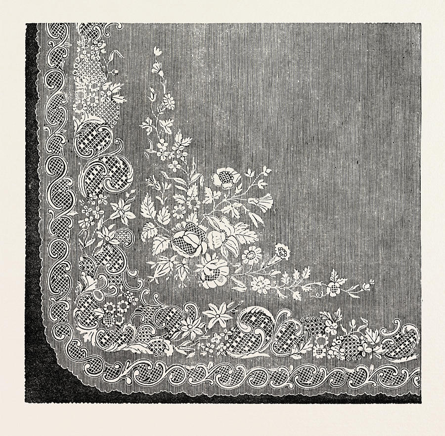 Handkerchief Drawing by Holden, Belfast, English, 19th Century Fine