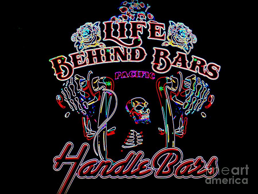 Handle Bars in Neon Photograph by Kelly Awad