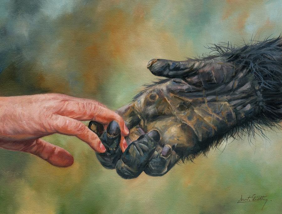 Wildlife Painting - Hands by David Stribbling