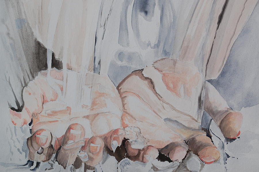 Hands in Water Painting by Teresa Smith