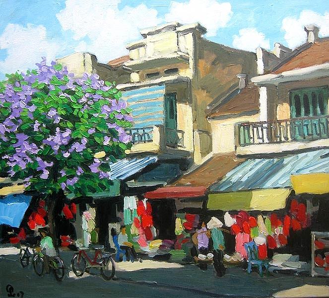 Hang Dao Street 24x30 Vietnamese Hand Painted Original Oil Painting ...