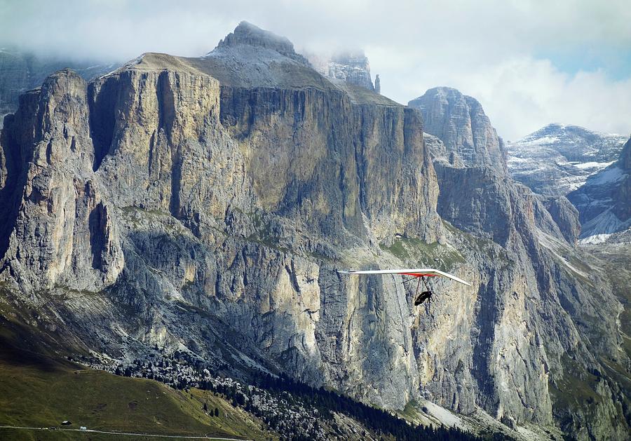 Sports Photograph - Hang Glider In The Dolomites by Cordelia Molloy
