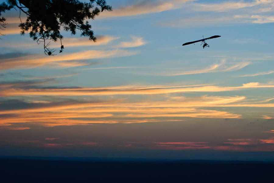 Hang Gliding at Sunset Photograph by George Taylor