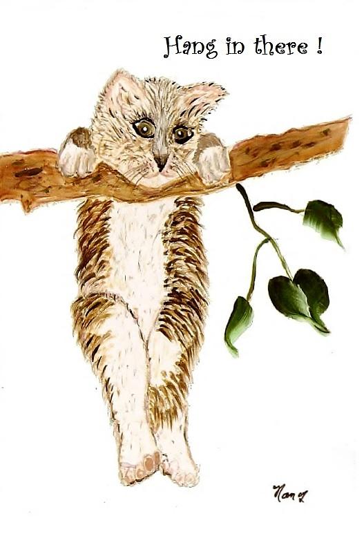 Cat Mixed Media - Hang in There by Jack Jenkins