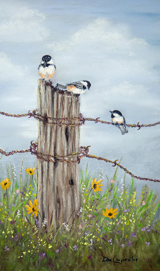 Chickadee Pastel - Hangin Out by Dee Carpenter