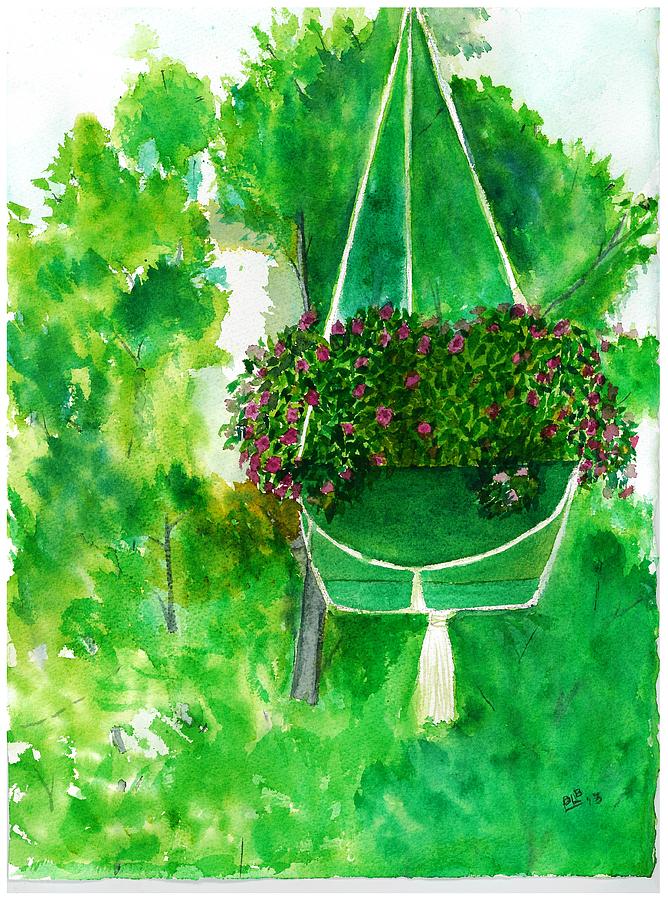 Hanging Basket Painting by David Bartsch