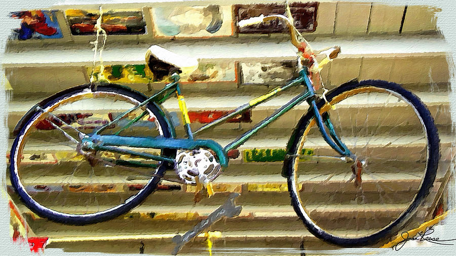 Hanging Bike Painting by Joan Reese