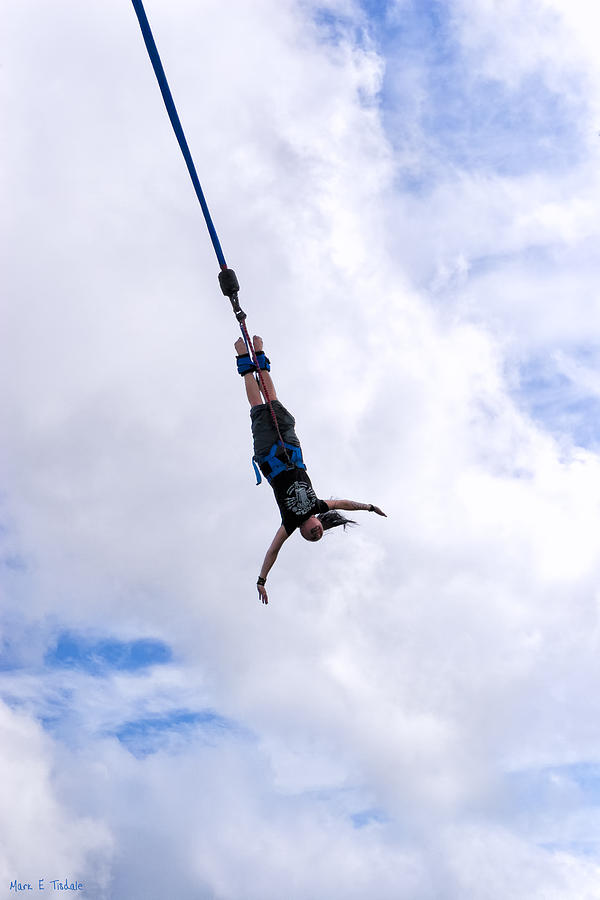 Bungee Photograph - Hanging By A Thread - Bungee Jumping by Mark Tisdale