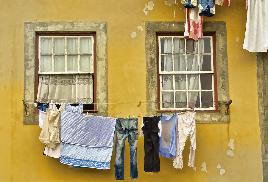 Hanging Clothes of Old Europe II Painting by David Letts