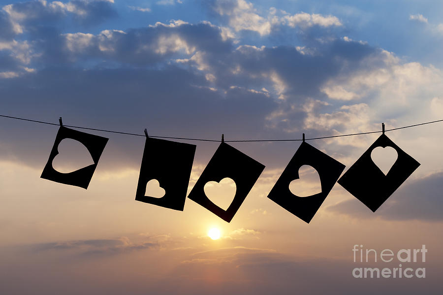 Sunset Photograph - Hanging hearts by Tim Gainey