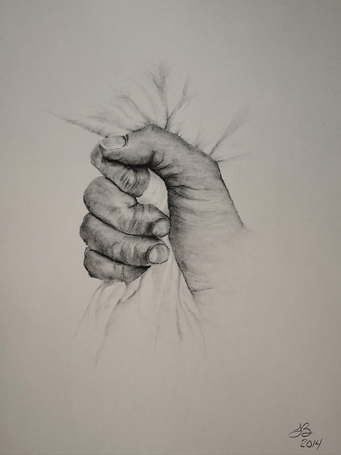 Hand Drawing - Hanging on to Nothing by Tim Brandt