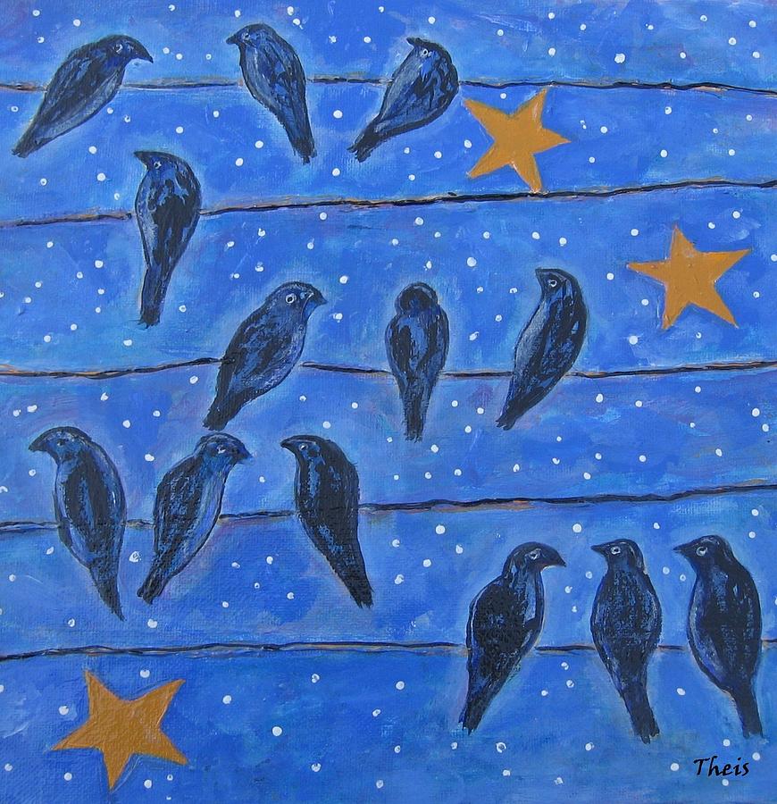 Hanging Out at Night Painting by Suzanne Theis