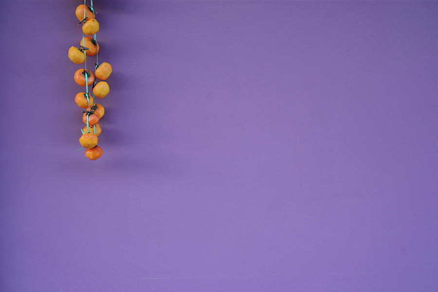 Hanging Persimmons Photograph by Leigh Macarthur