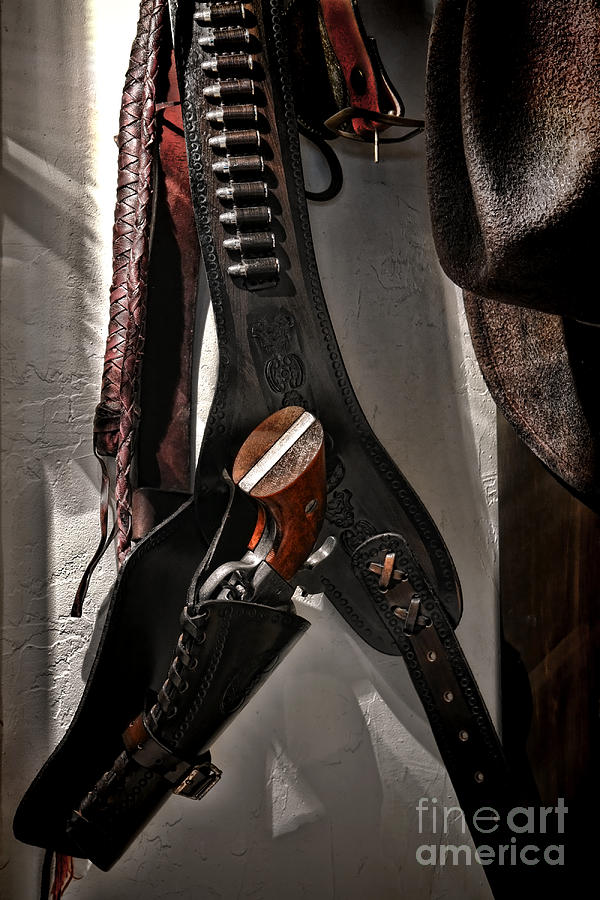 Vintage Photograph - Hanging Revolver by Olivier Le Queinec