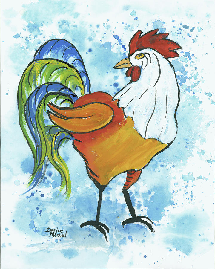 Hank The Rooster Painting by Darice Machel McGuire