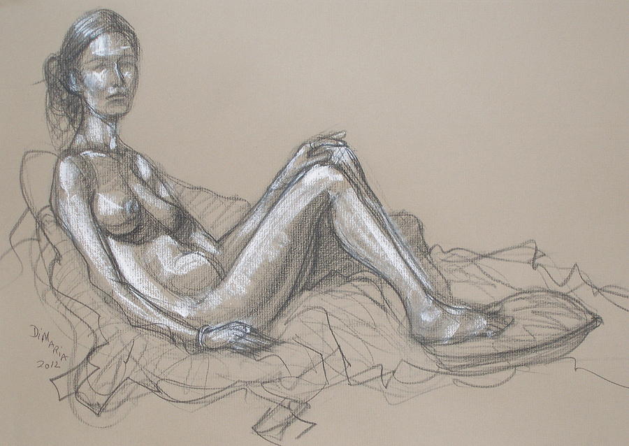 Hannah Reclining  Drawing by Donelli  DiMaria