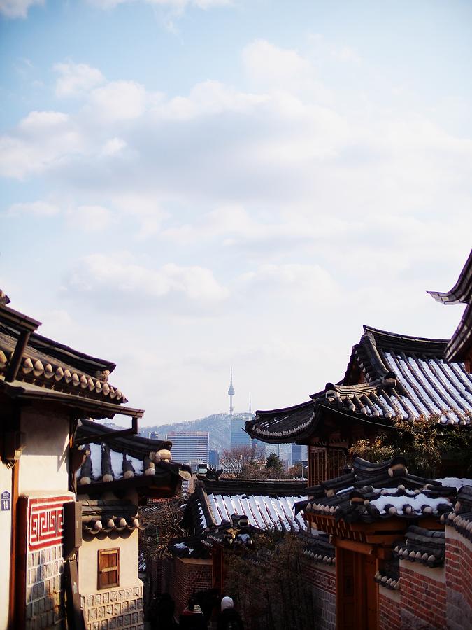 Hanok Village, Seoul Tower Photograph by T.h.kang