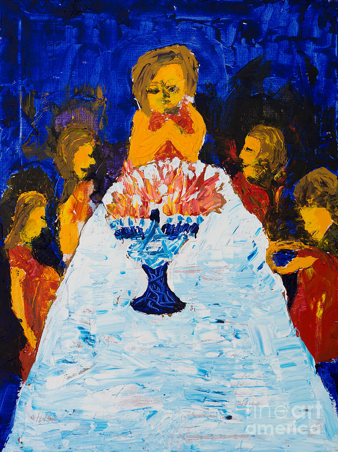 Hanukkah Menorah Painting by Walt Brodis