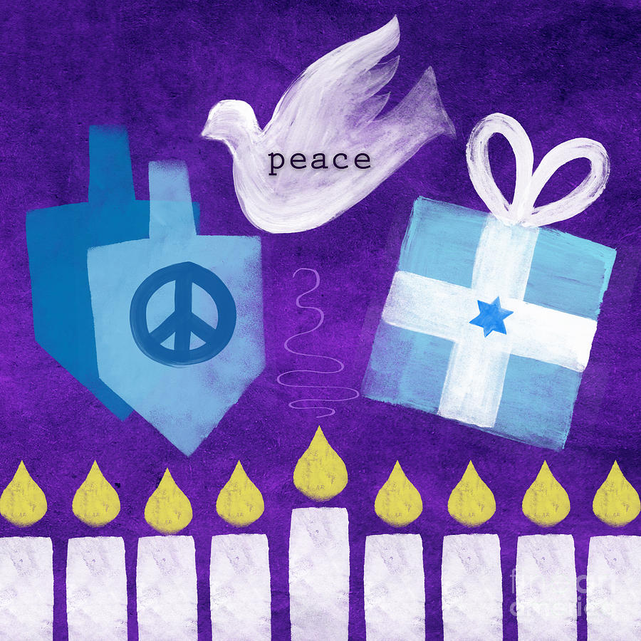 Hanukkah Peace Mixed Media by Linda Woods