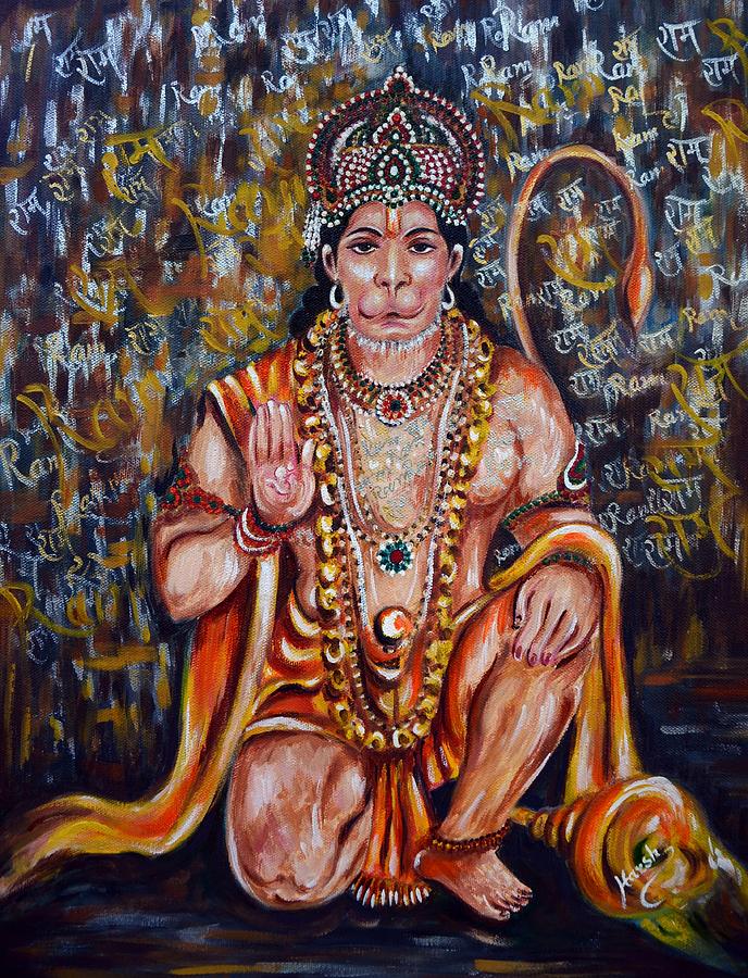 Impressionism Painting - Hanuman by Harsh Malik