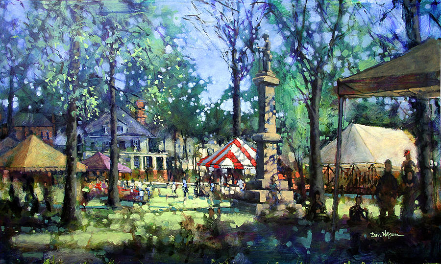 Happening on the Commons Painting by Dan Nelson