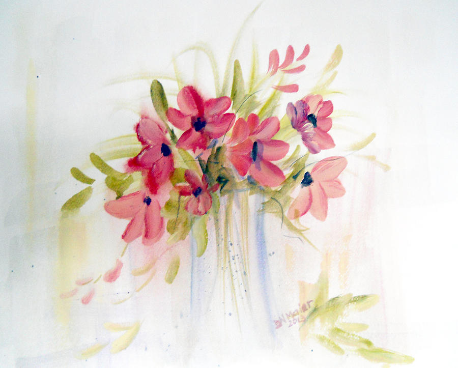 Happiness In A Vase Painting by Dorothy Maier