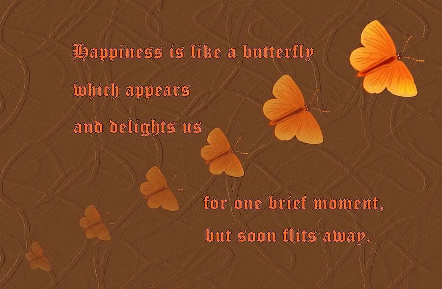 Happiness is like a butterfly Photograph by David Dehner