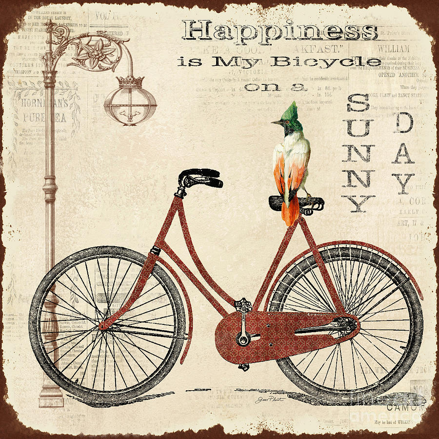Happiness is my Bicycle Digital Art by Jean Plout