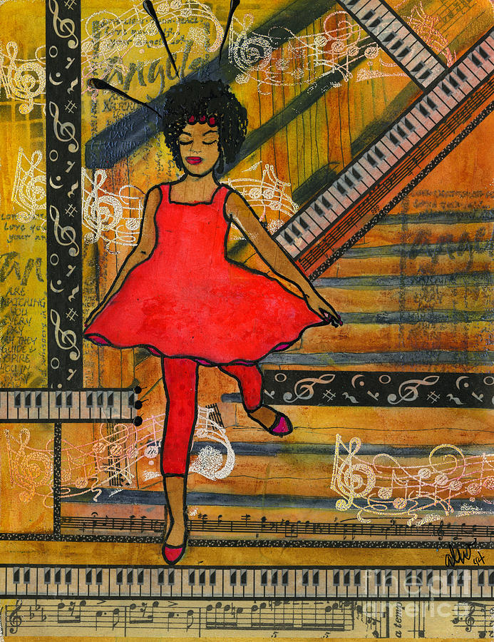 Happiness is Spelled D-A-N-C-I-N-G Mixed Media by Angela L Walker