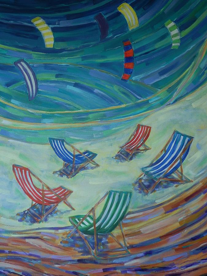 Happiness on the Bay 3 Painting by Zofia  Kijak