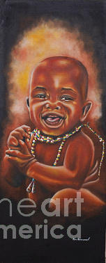 Human Figure Painting - Happy Africa by Epiu Emmanuel