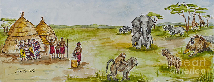 Africa Painting - Happy Africa by Janis Lee Colon Africa Painting - Happy Africa by Janis Lee Colon