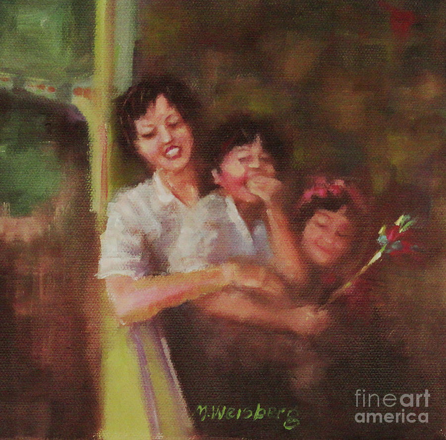 Happy Asian Family Painting By Marilyn Weisberg - Fine Art America