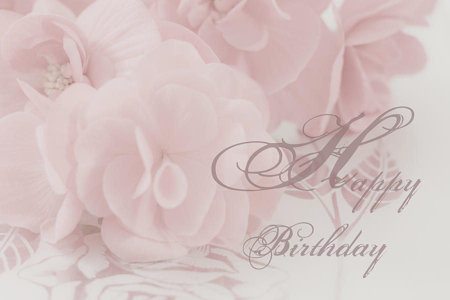 Happy Birthday Begonia Card Photograph by Sandra Foster