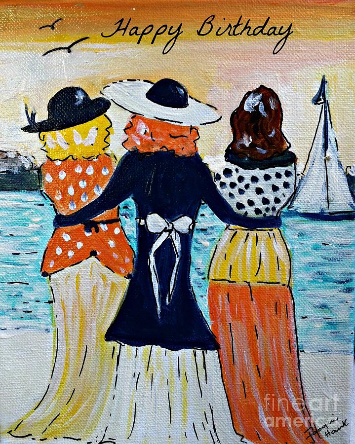 Happy Birthday Greeting Card Painting by Jacqui Hawk