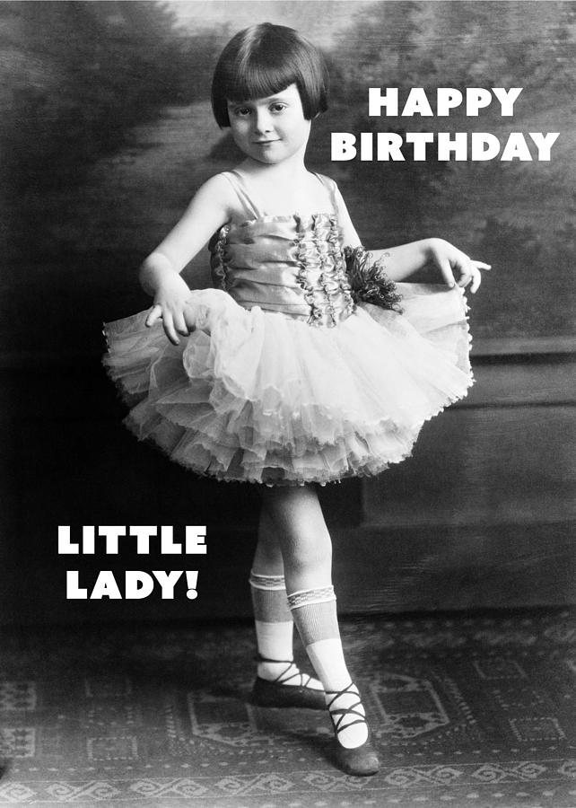 Black And White Photograph - Happy Birthday Little Lady Greeting Card by Communique Cards